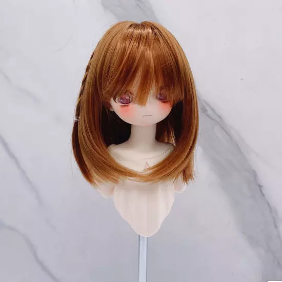 Short hair bangs High Temperature Fiber BJD Doll Wig for 1/3 1/4 1/6 size brown