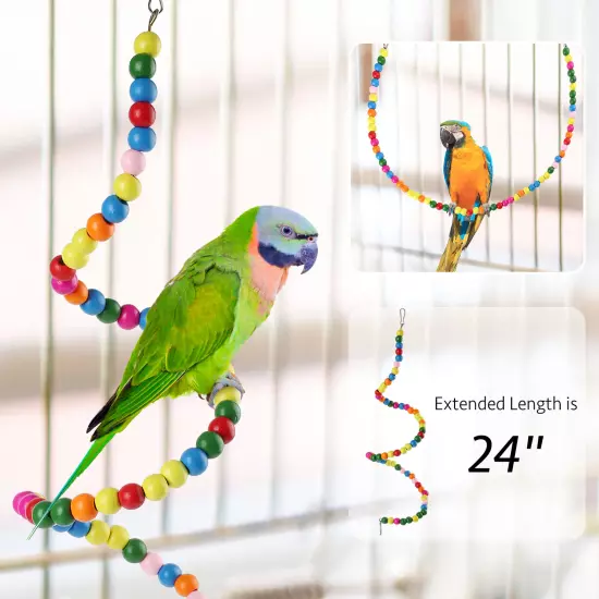 Pet Bird Parrot Swing Bell Parakeet Budgie Cockatiel Cage Hammock Hanging Toys