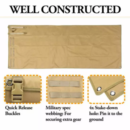 Tactical Shooting Range Mat Training Molle Roll Up Hunting Pad Picnic Mat