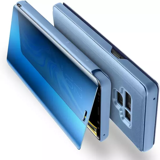 Aicase Galaxy Note 9 Case, Luxury Translucent View Window Front Cover Mirror Scr