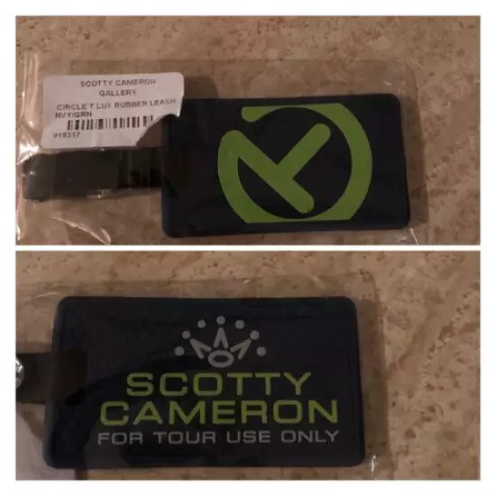 SCOTTY CAMERON "CIRCLE T LUX RUBBER LEASH - NAVY / GREEN” (NWT)