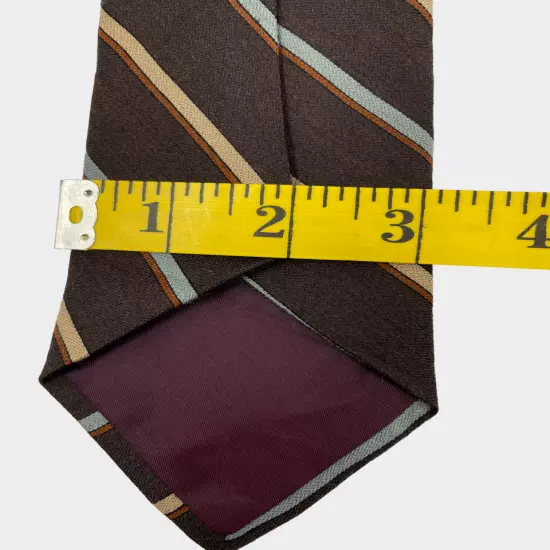 Via Re Lot Of 3 Vintage Striped Wool & Polyester Thin Necktie Tie 3" x 55"