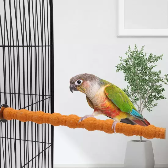 Wood Perch Stand Paw Grinding Stick Toy Colorful Pet Bird Cage Stand Platform fo