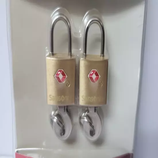 Samsonite Brass Luggage Locks 2 Pack Travel Sentry New