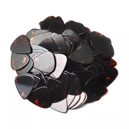 100pcs Blank Heavy 1.2mm Guitar Picks Plectrums Celluloid Brown Tortoise