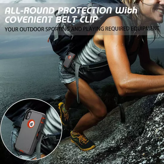 RUGGED SHOCKPROOF Phone ARMOR Case Cover Clip Holster Stand + SCREEN PROTECTOR