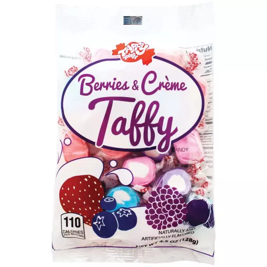 Taffy Town Berries & Cream 4.5 Oz. Taffy 307 Pack of 12 Taffy Town 307