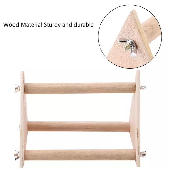  Stand Perch Bird Pet Standing Playground Funny Wooden Activity Playstand