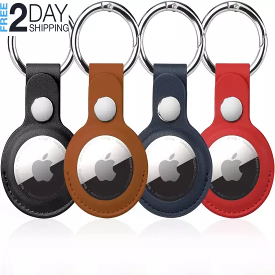 4 Pack Airtag Holder for Apple Air Tag Keychain, PU Leather Airtag Case, Air Tag