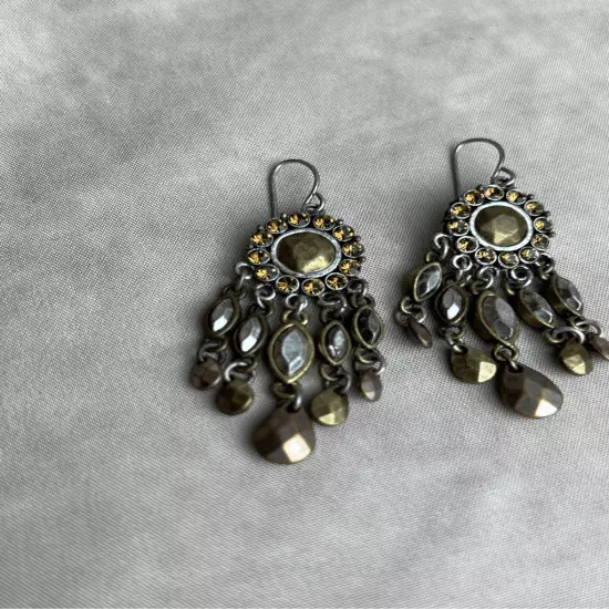 Vintage Dangle Silver Tone Earrings Waterfall