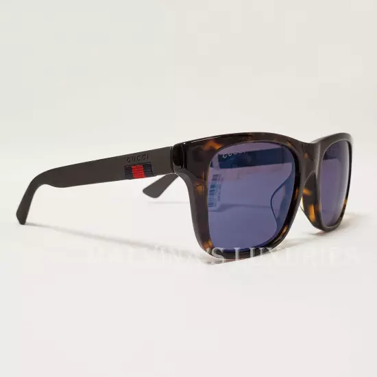 GUCCI SUNGLASSES GG0008SA 003 SQUARE TORTOISESHELL WEB DETAIL MENS