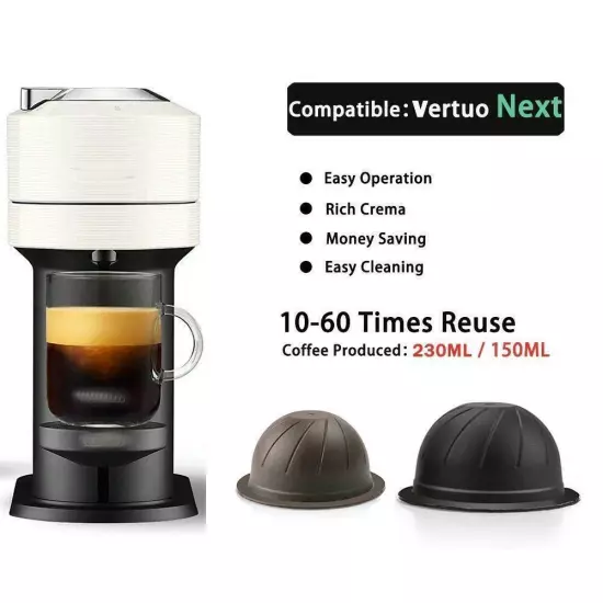 1PC Reusable Coffee Capsule For Nespresso Vertuo Vertuoline Pods Refillable Nice