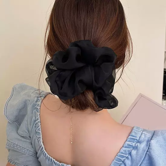 Organza Hair Scrunchies Rubber Band Soft Elastic Hair Ring Ponytail Holder Tie