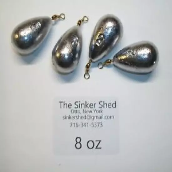 8 oz swivel bell / bass casting sinkers - quantity of 12/25/50/100 - FREE SHIP