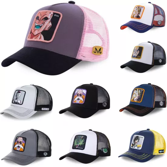 Anime Manga Dragon Ball Z Cartoon Mesh Snapback Trucker Fisher Baseball Cap Hat