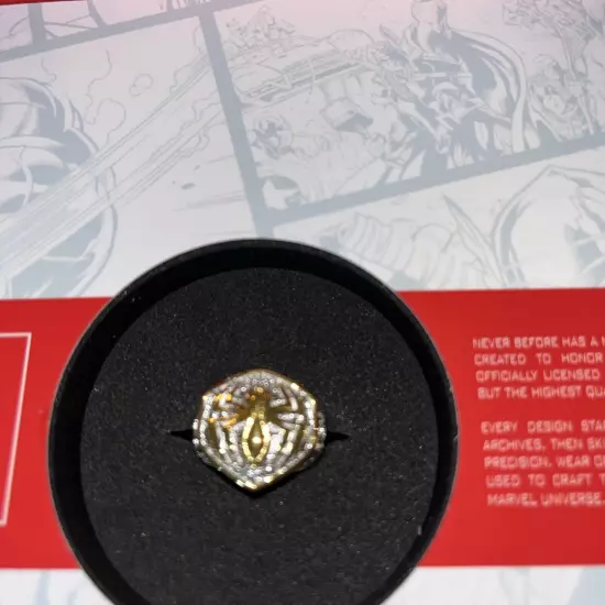 Marvel Spider-Man Sterling Gold/ Silver Ring Size 4 Marvel Comics Limited