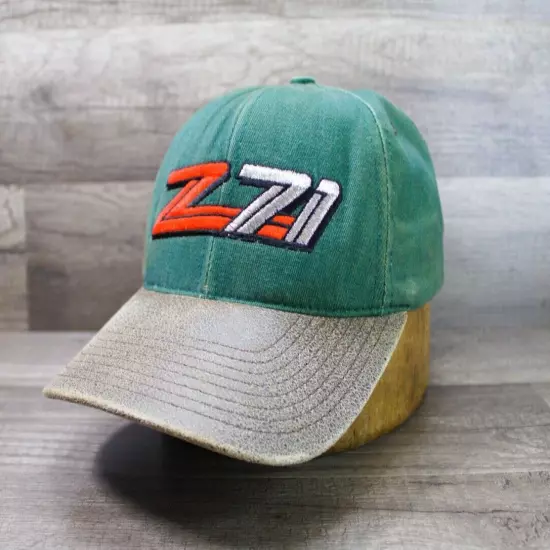 VTG 90's Chevy Silverado Z71 Green Adjustable Strap Back Hat Cap Unisex Made USA