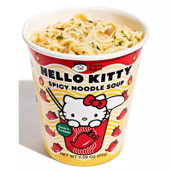 Hello Kitty Instant Ramen Noodle Cup |6 Pack Vegan Spicy Flavor | Premium... 