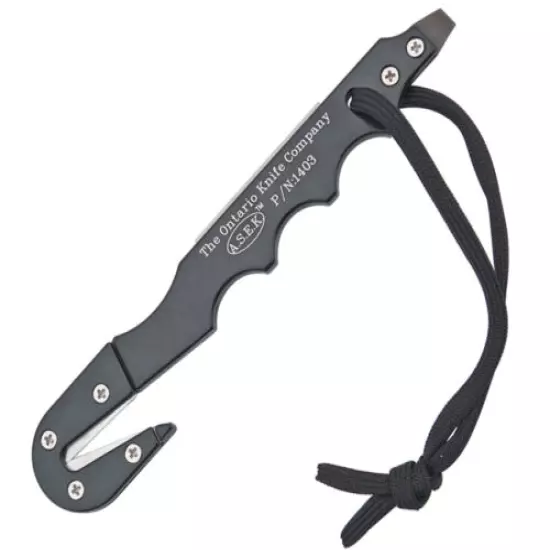 Strap Cutter Multi Tool Asek Ontario Knife Company Mil Spec Escape Egress Gear 