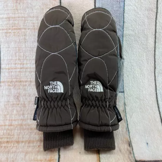 The North Face HyVent Fleece Lined Snow Ski Mittens Womens Size X-Small XS Brown