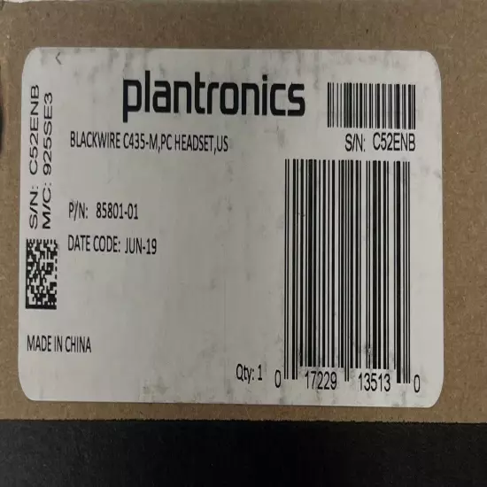 Plantronics Blackwire C435 C435-M USB Headset For Home PC / Laptop Microsoft