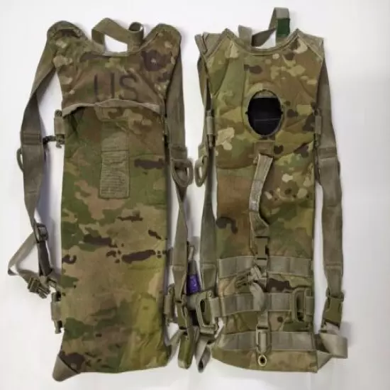 2 US Military Surplus Woodland Camo MOLLE II HYDRATION CARRIER, NO BLADDER