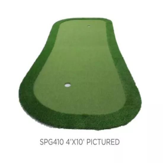 4' x 10' SPG410 Shaped Putting Green with Full Fringe for Home and Office Spaces