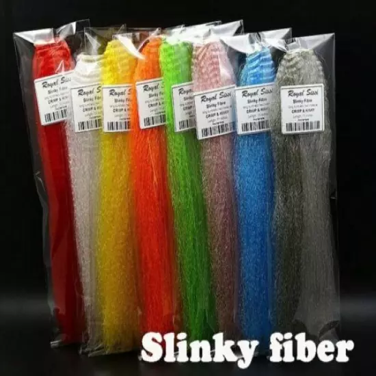 8colors Assorted Slinky Fiber Long Synthetic Kinky Hair Fly Tying Materials DIY