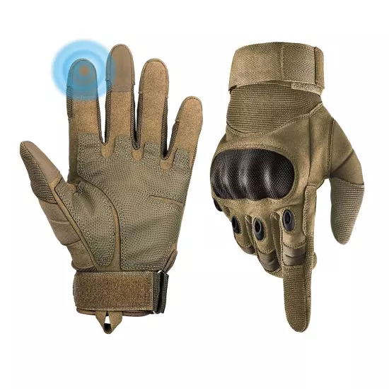 Tactical Gloves for Men, Shooting Gloves Hard Shell Knuckle Protection Leathe...