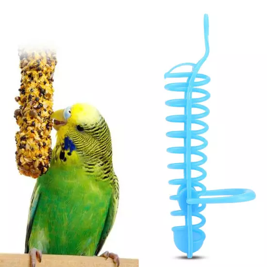 Parrots Feeder Basket Plastic Food Fruit Feeding Perch Stand Holder