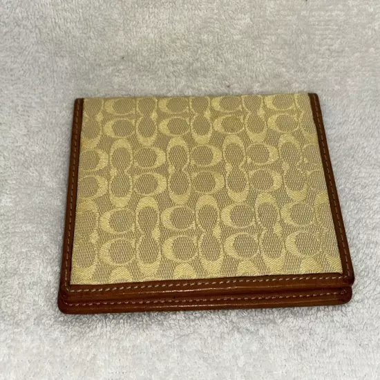 Coach Passport Case In Signature Canvas Yellow / Brown NEW!