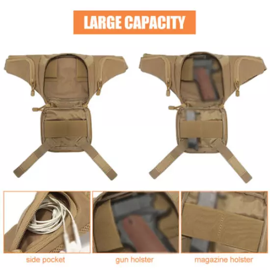 Tactical Pistol Gun Holster Waist Bag Fanny Pack Nylon Mobile Phone Storage Bags