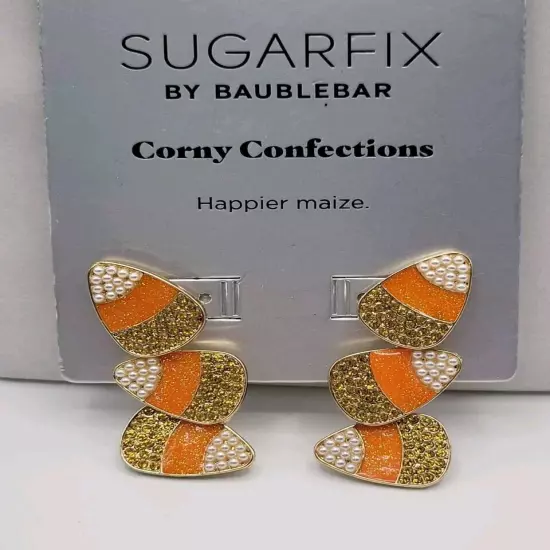 Sugarfix Baublebar Earrings Halloween Jewelry Candy Corn Pierced 