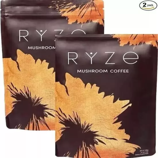 RYZE Mushroom Coffee Bags Of 30 Servings Each Organic Arabica Coffee Pack of 2