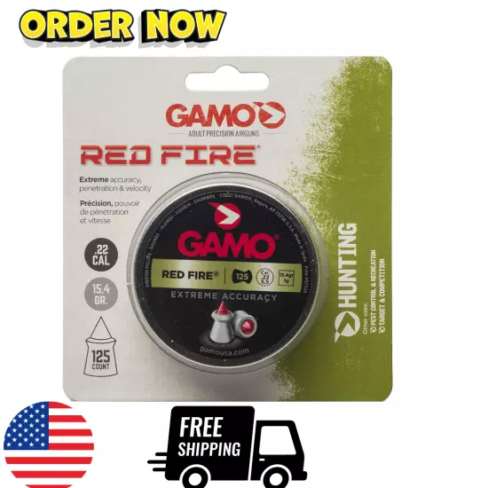 Gamo RED FIRE .22CAL QTY125 BLISTER 632270454 Pellets .22