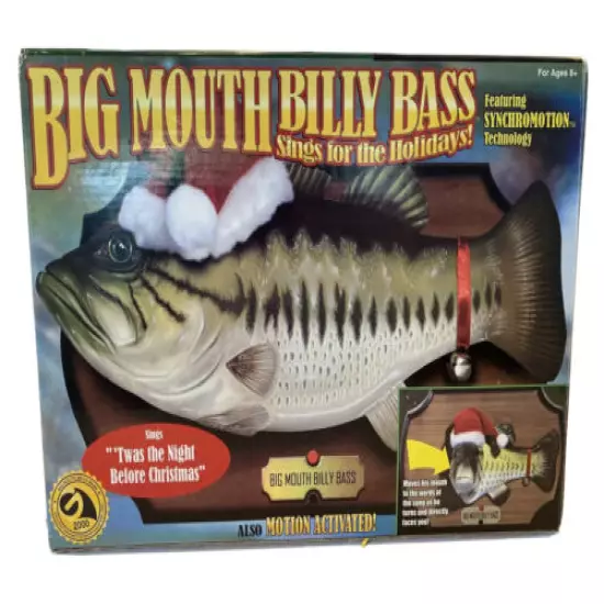 Big Mouth Billy Bass Sings For The Holidays in Box Jingle Bells New Open Box