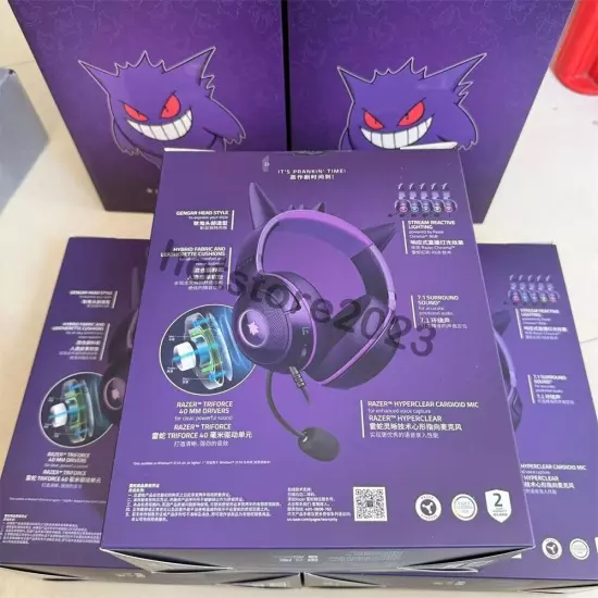 New Razer x Pokémon Gengar Kraken V3 X Wired Headset Headphone Limited Edition