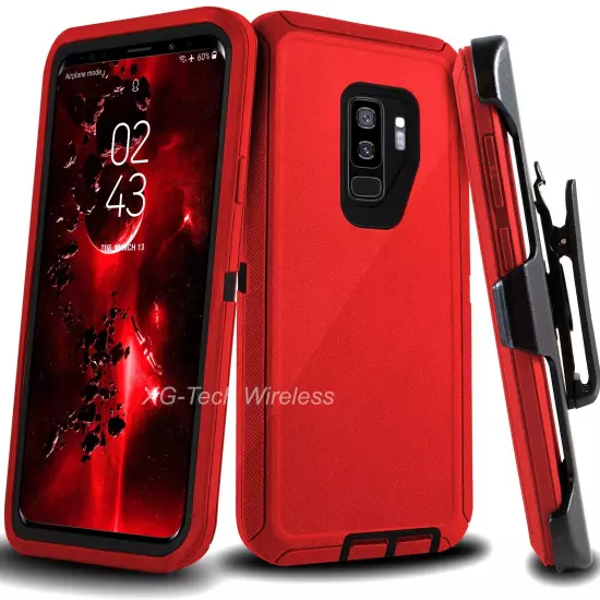 For Samsung Galaxy S9 S9 Plus Shockproof Heavy Duty Rugged Case Cover Belt Clip