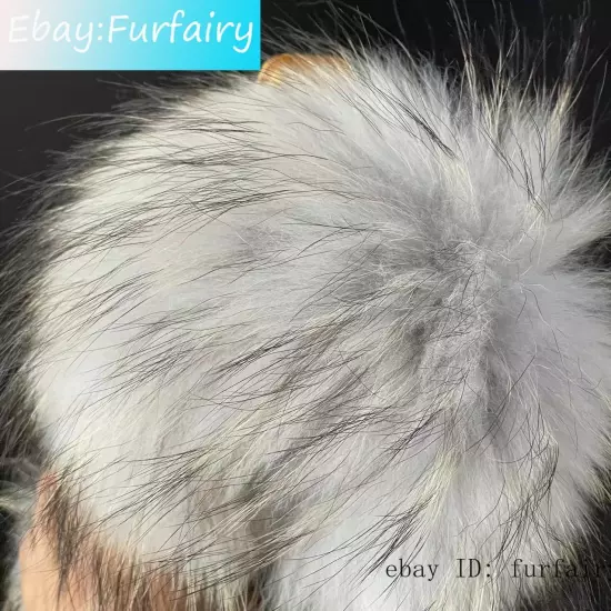 Large Real Raccoon Fur Ball Keychain Fox Fur Bag Charm Pendant Snap Button