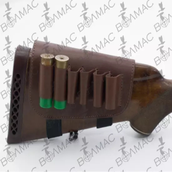 Quality Leather Shotgun Cartridge Holder Ammo Buttstock 16-12GA. Made in Ukraine