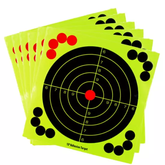 10/25/50Pcs 12" Shooting Target Adhesive Splatter Paper Gun Shots Rifle Exercise