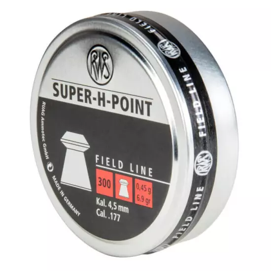 RWS SUPER-H-POINT .177 CALIBER PELLETS 300 count 6.9 grains Field Line GERMANY