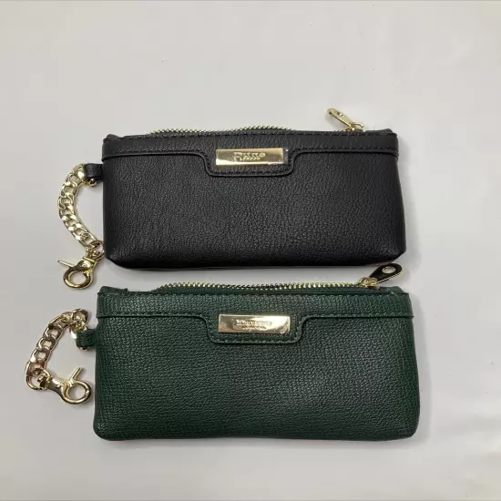 Dune London Wallet Pouch Key Zip Coin Credit Card Purse W Clip Black Green Lot 2