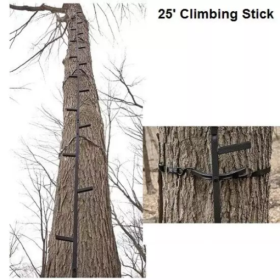 Climbing Sticks 25' Tree Stand Hunting Steps Tubular Steel 300LB Capacity New