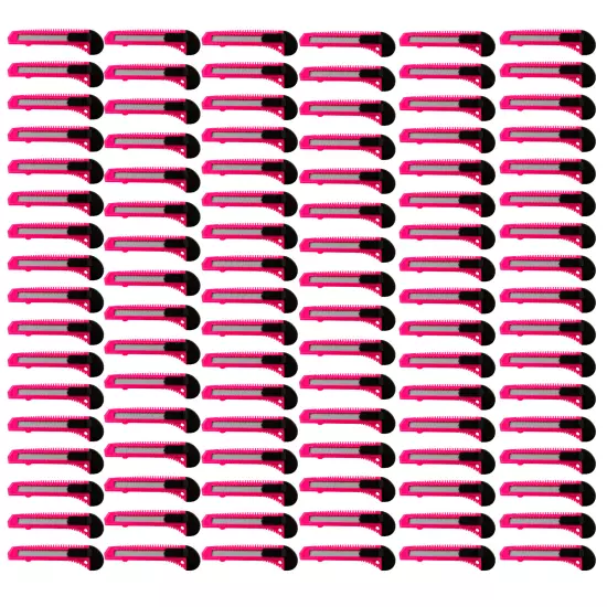 100x Bulk Utility Knife Box Cutters Snap Off Blade Neon Pink