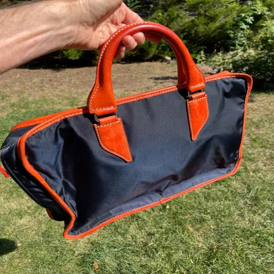 Classic Auburn University STEFANOMANO Hand-Made in ITALY Nylon & Leather Tote