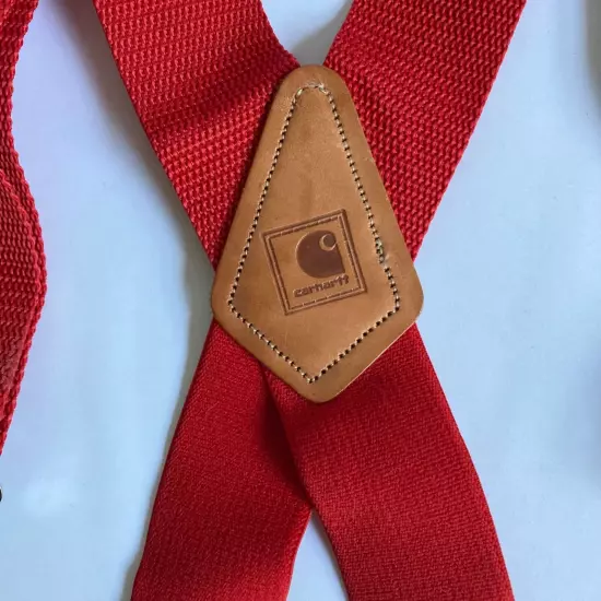 Carhartt Utility Suspenders Red Adjustable Silver Metal Clips