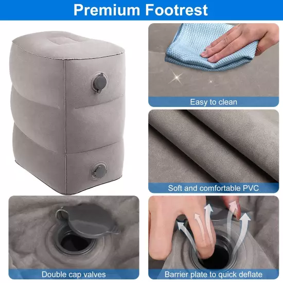 Inflatable Foot Rest w/Air Bag Travel Foot Pillow Kids Bed Foot Soft