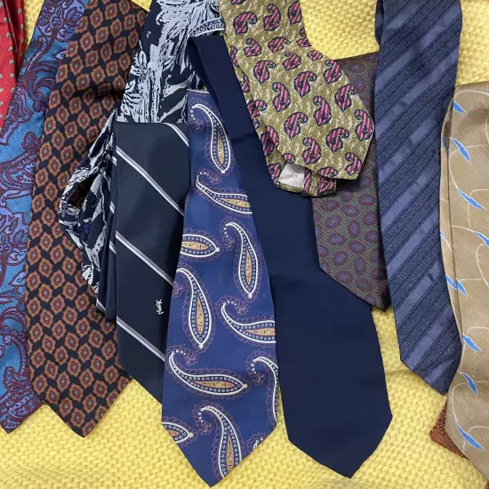 Designer Silk Tie Lot YSL, Christian Dior, Giorgio Armani, Ferre, Ralph Lauren