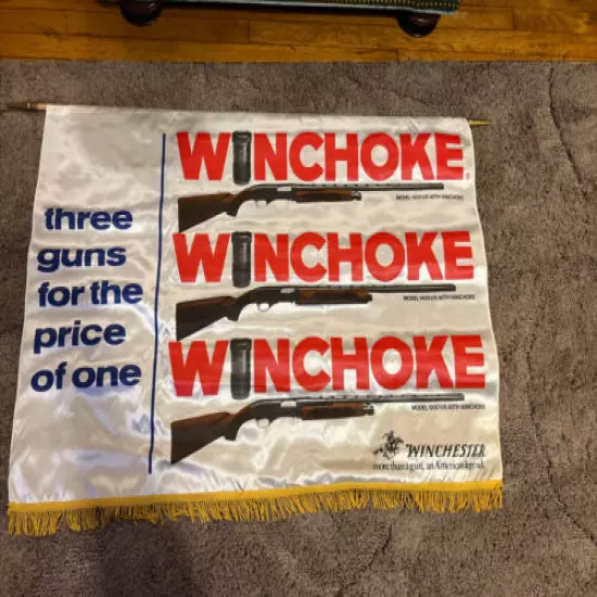 ORIGINAL WINCHESTER SHOTGUN ADVERTISING BANNER SIGN